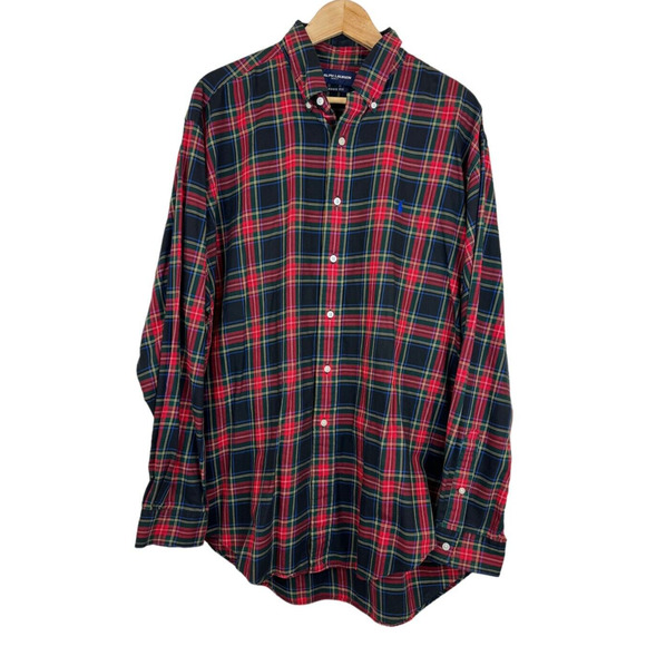 Ralph Lauren Golf Men's Size XL Classic Fit Navy/Red Plaid Button Down L/S Shirt - Picture 1 of 5